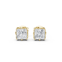 Eight-Prong Princess-Cut Diamond Stud Earrings – 3.00 CTW