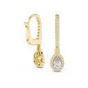 Pear-Cut Halo Diamond Drop Earrings – 0.83 CTW